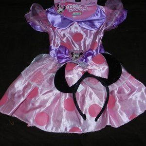 Minnie Mouse Pink Costume set Toddler 2-4 Yrs RARE NWT!